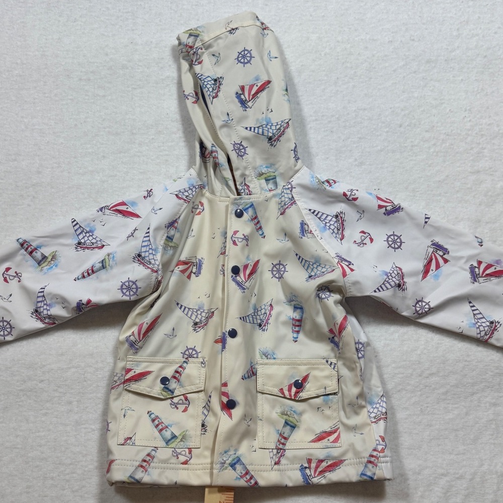 Vintage Powell Craft England Nautical Sailboat Rain Jacket Kids Size 2-3 NWT